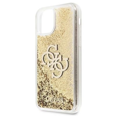 3. Etui Guess 4G Big Liquid Glitter na iPhone 11 6,1" / Xr - złote
