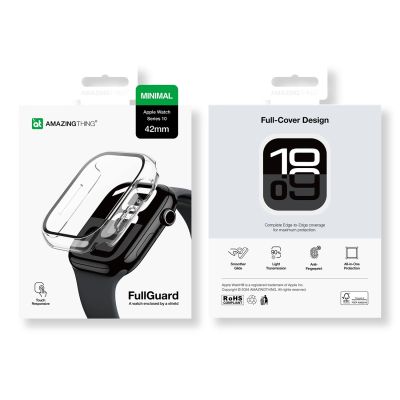 9. Etui ze szkłem hartowanym AMAZINGTHING Radix Glass do Apple Watch 42mm – przezroczyste