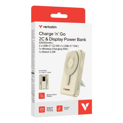 4. Verbatim 32274 bank mocy Litowo-polimerowy (LiPo) 10000 mAh Bezprzewodowe ładowanie Złoto