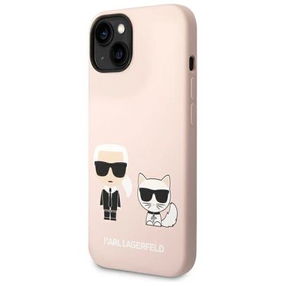 2. Etui Karl Lagerfeld Silicone Karl&Choupette MagSafe na iPhone 14 Plus - jasnoróżowe