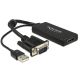 DeLOCK 0.25m VGA+USB2.0-A/HDMI 0,25 m VGA (D-Sub) + USB Czarny