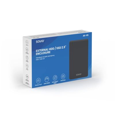 3. SAVIO ZEWNĘTRZNA OBUDOWA NA DYSK HDD/SDD 2,5", USB 3.0, AK-65