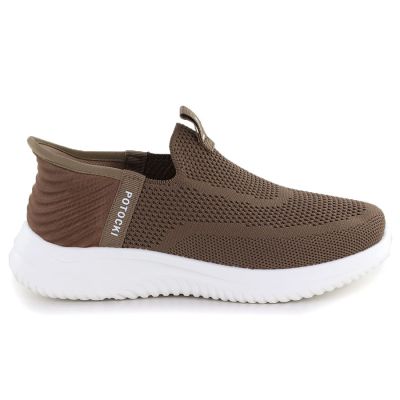 2. Półbuty sportowe damskie slip on brązowe Potocki BK01312
