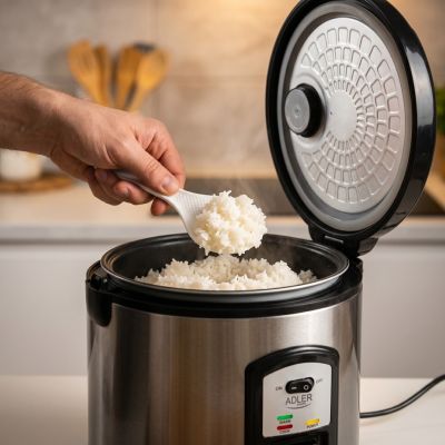 7. Garnek do ryżu Adler AD 6406 (1.5l; kolor inox)