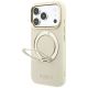 2. Etui Guess Ring Stand 360 Grained Classic Logo MagSafe na iPhone 18 Pro / 17 Pro - beżowe