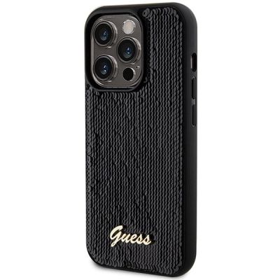 2. Etui Guess Sequin Script Metal na iPhone 13 Pro Max - czarne