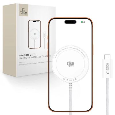 Ładowarka bezprzewodowa Tech-Protect A54 MagSafe 25W QI2.2 - biała