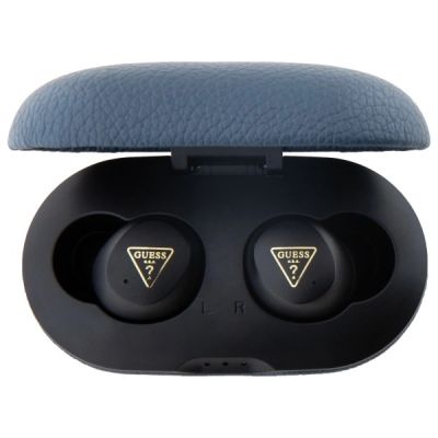 3. Słuchawki Bluetooth Guess Grained Classic Logo TWS + stacja dokująca - niebieske