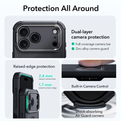 2. Etui ESR Cyber Kickstand MagSafe na iPhone 17 Pro - czarne