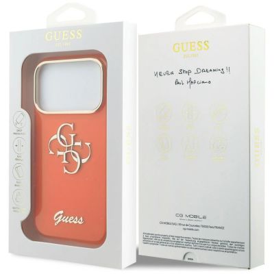 8. Etui Guess IML 4G Script Metal na iPhone 17 Pro - pomarańczowe