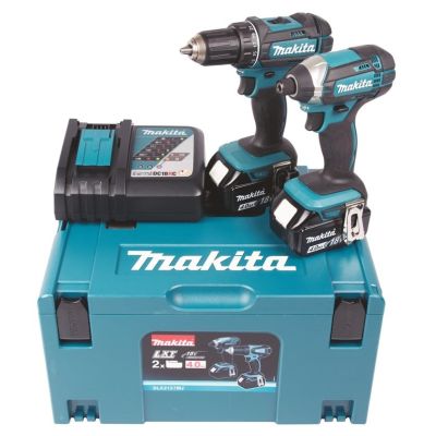 Zestaw wkrętarek aukumulatorowych MAKITA combo LXT DLX2127MJ (DDF482Z i DTD152Z) 2x 18V 4,0Ah, szybka ładowarka i MAKPAC