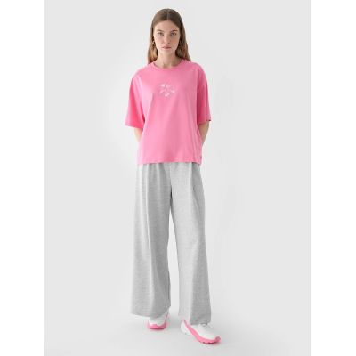 4. T-shirt oversize z nadrukiem damski 4F 4FRAW24TTSHF2582-54S