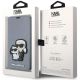 7. Etui Karl Lagerfeld Saffiano Karl&Choupette na iPhone 14 Pro Max - srebrne