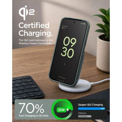 9. Etui Spigen Liquid Air Mag MagSafe na Google Pixel 11 - ciemnozielone