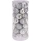 46. BOMBKA DEKORACYJNA PLASTIKOWA 6CM SET 35 SZT SREBRNA