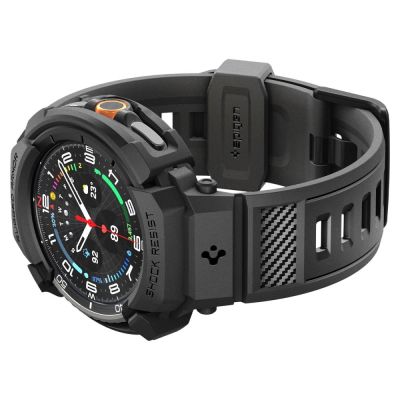 6. Pasek Spigen Rugged Armor Pro na Samsung Galaxy Watch 8 Classic 46 mm - czarny mat