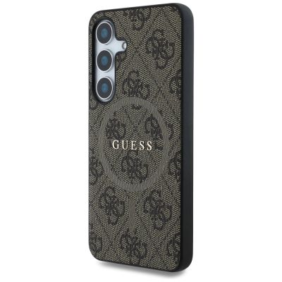 2. Etui Guess Leather 4G Colored Ring Classic Logo MagSafe Samsung Galaxy S25 brązowy