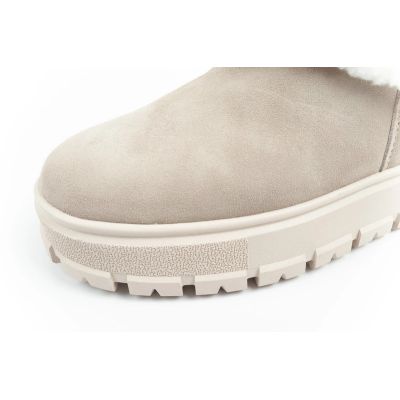 6. Lee Cooper buty damskie botki zimowe modne kożuszek ocieplane skóra beżowe