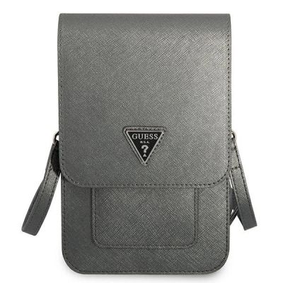 2. Torebka Guess Saffiano Triangle - szara