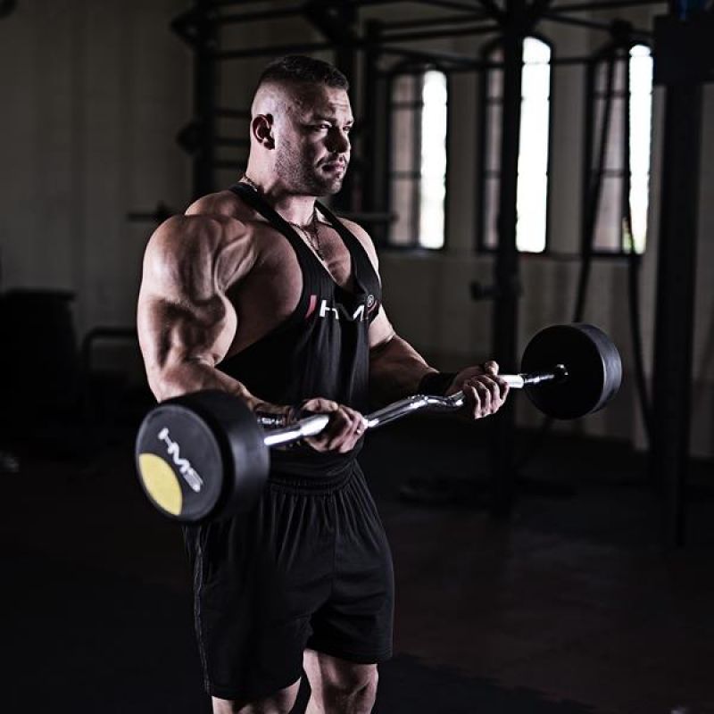 17. Sztanga/gryf łamany gumowany 30 kg HMS GSL-30