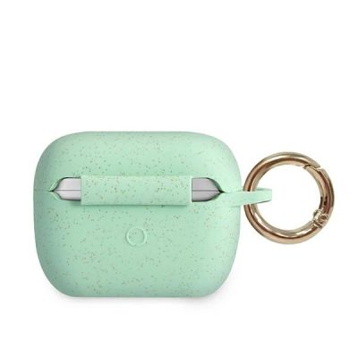 2. Etui Guess Silicone Glitter na AirPods Pro - zielone
