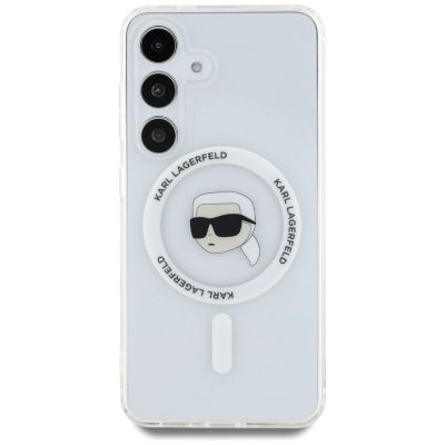 3. Etui Karl Lagerfeld Button Karl Head Printed Logo MagSafe Samsung Galaxy S25 biały