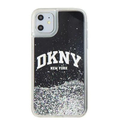 8. Etui DKNY Liquid Glitter Big Logo na iPhone 11 / Xr - czarne