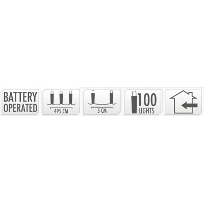 4. LAMPKI DRUCIKI NA BATERIE GIRLANDA 100 LED ZIMNY BIAŁY