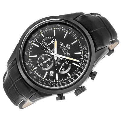 3. Zegarek Męski Giewont Chronograph Sapphire Czarny GW7650-A4