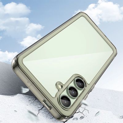 7. Etui silikonowe Outer Space Case z żelową ramką do Samsung Galaxy S24 FE - przezroczysto-czarne