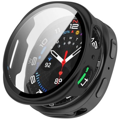 6. Etui Tech-Protect Defense 2-Pack na Samsung Galaxy Watch 44 mm - przezroczysto-czarne matowe