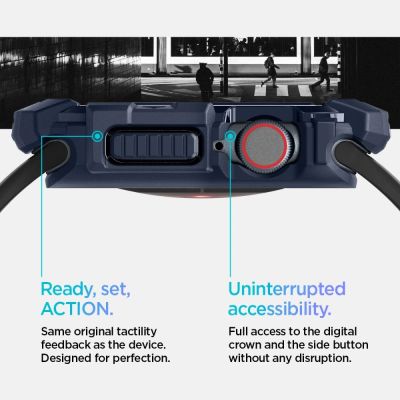 12. Etui Spigen Rugged Armor na Apple Watch 10 46 mm - granatowe