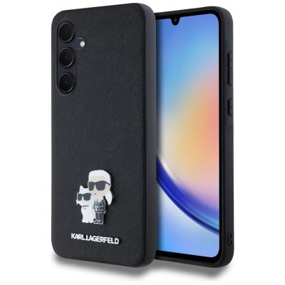 Etui Karl Lagerfeld Saffiano Karl&Choupette Pin na Samsung Galaxy A35 - czarne