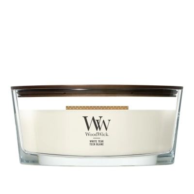 Świeca elipsa WHITE TEAK WOODWICK