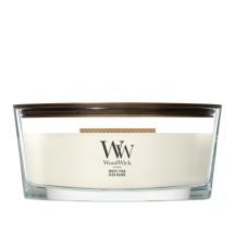 Świeca elipsa WHITE TEAK WOODWICK
