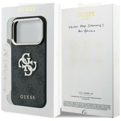 8. Etui Guess 4G & Big Strass Logo na iPhone 17 Pro Max / 18 Pro Max - czarne