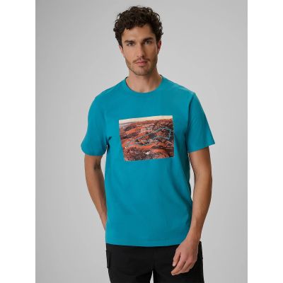 T-shirt regular z nadrukiem męski 4F 4FRSS26TTSHM4238-35S