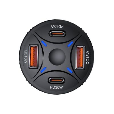 3. Ładowarka samochodowa Wozinsky WLS-04 60W 2xUSB-C 2xUSB-A - czarna