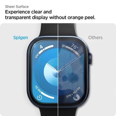 10. Szkło hybrydowe Spigen Elite Shield ”EZ FIT” 2-PACK na Apple Watch 10 (46 MM) - przezroczyste