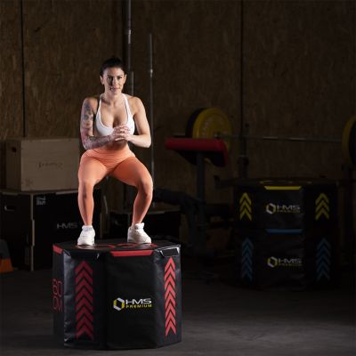 10. Zestaw trzech skrzyń plyometrycznych, oktagonalnych HMS Premium PYOBS01