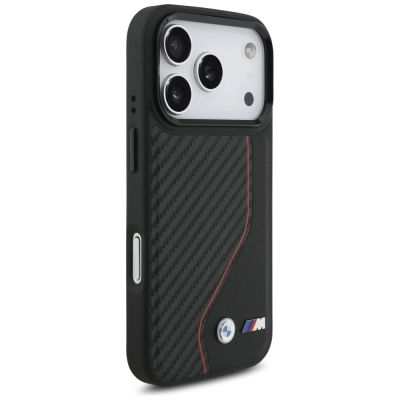 4. Etui BMW M Carbon Line & Logo MagSafe na iPhone 17 Pro - czerwone
