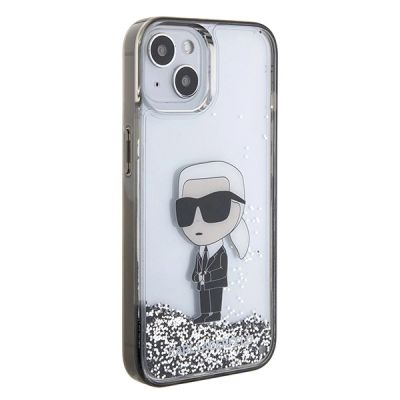 4. Etui Karl Lagerfeld Liquid Glitter Ikonik do iPhone 15 - przezroczyste