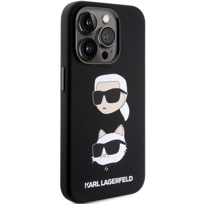 4. Etui Karl Lagerfeld Silicone Karl&Choupette Head na iPhone 15 Pro - czarne