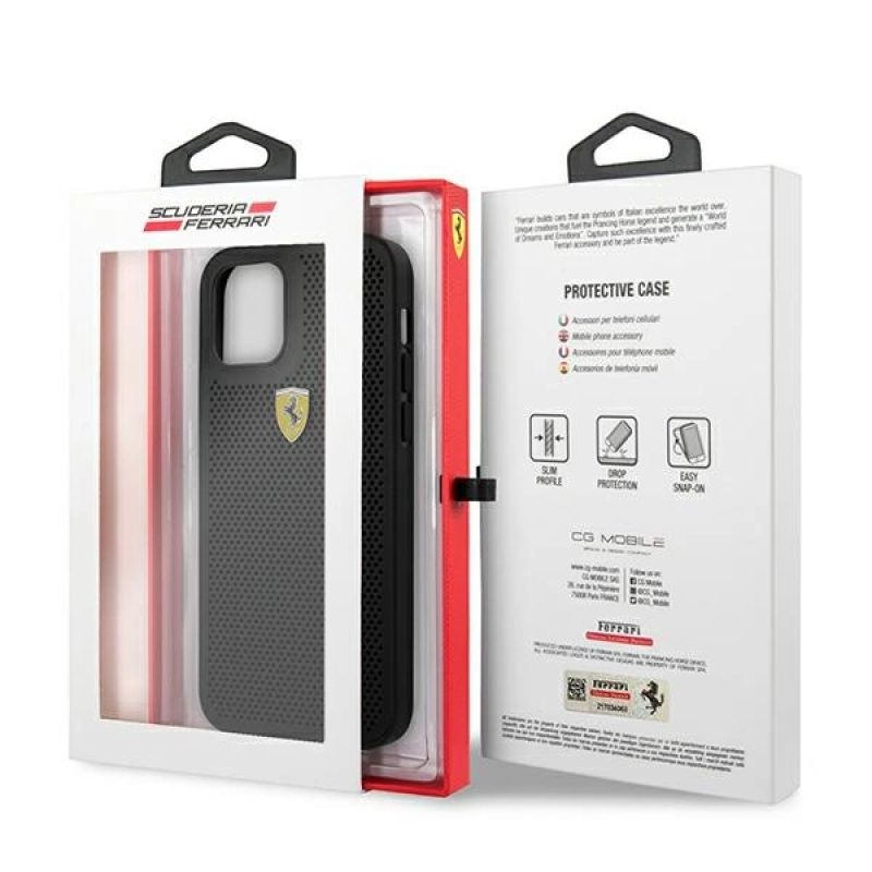 11. Etui Ferrari On Track Perforated na iPhone 12 Pro Max - czarne