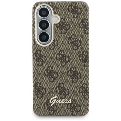 3. Etui Guess 4G Script MagSafe na Samsung Galaxy S26 - brązowe