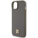 6. Etui DKNY Leather Pattern Metal Logo MagSafe na iPhone 15 Plus / 14 Plus - brązowe