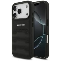 Etui AMG Leather Debossed Lines Logo do iPhone 17 Pro - czarne