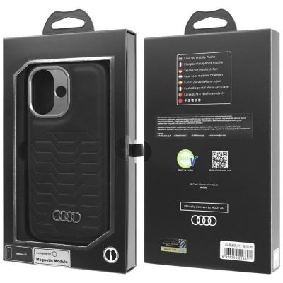 10. Etui Audi GT Synthetic Leather MagSafe do iPhone 17 - czarne