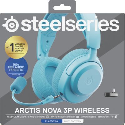 7. Słuchawki Steelseries Arctis Nova 3P Wireless for Playstation, Aqua