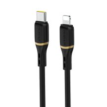 Kabel Dudao L25X USB-C - Lightning 1m 30W w miękkim silikonowym oplocie - czarny